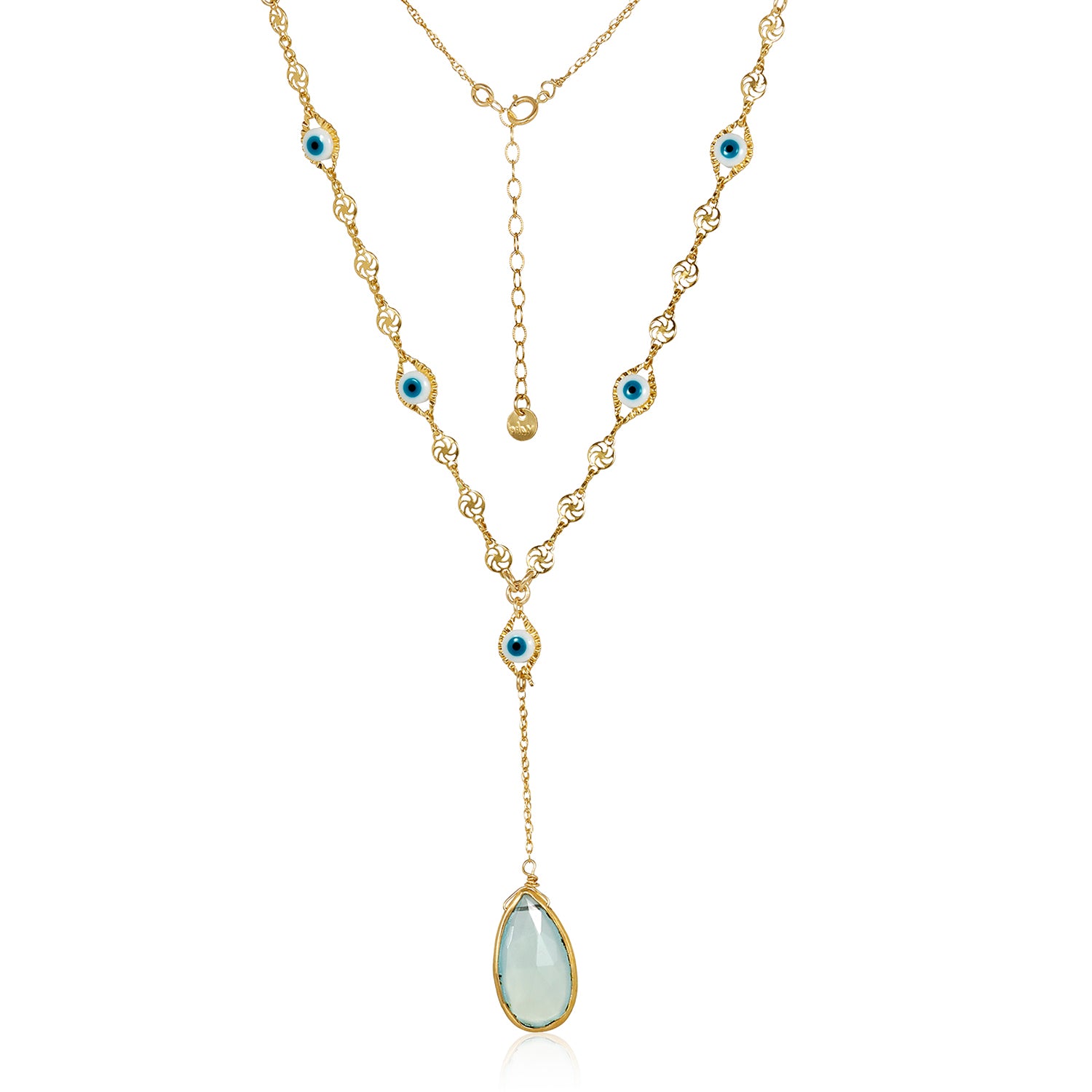 Evil Eye Gem Drop Necklace