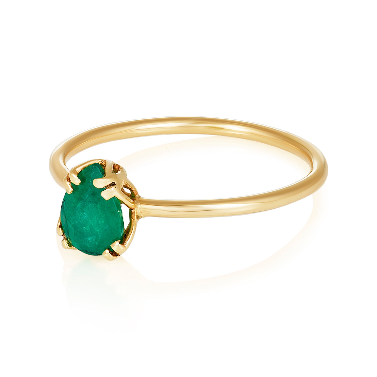 Raindrop Emerald Gold Ring