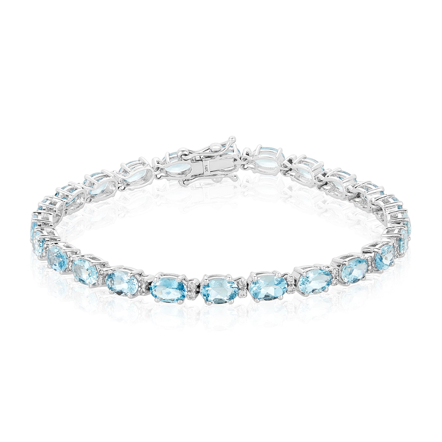 Aquamarine Diamond white Gold Bracelet