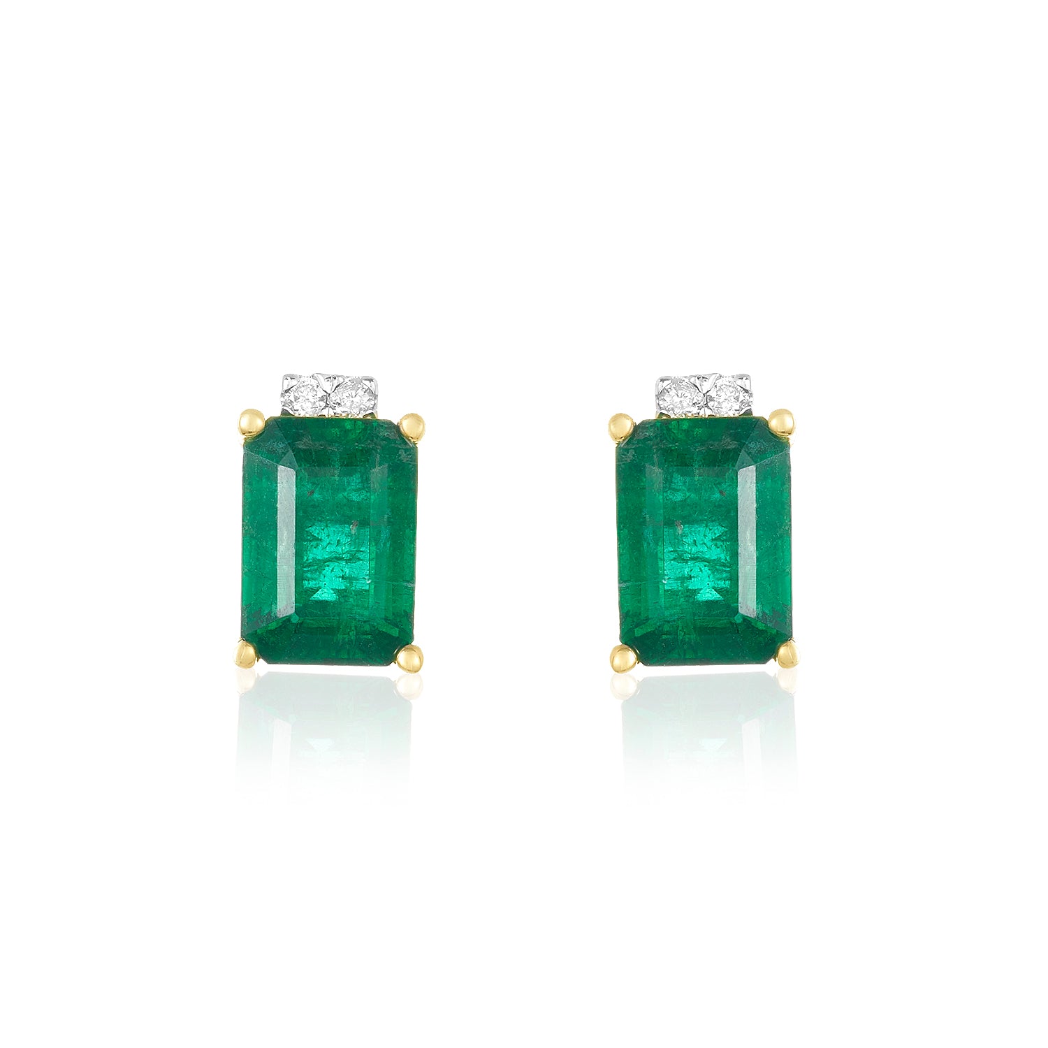 Petite Emerald Rectangular Earrings