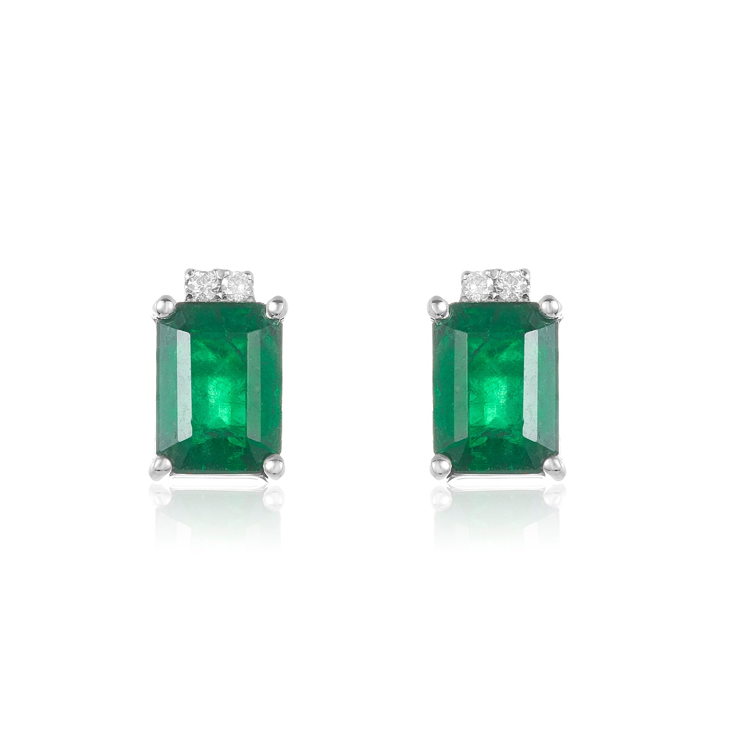 Petite Emerald Rectangular Earrings