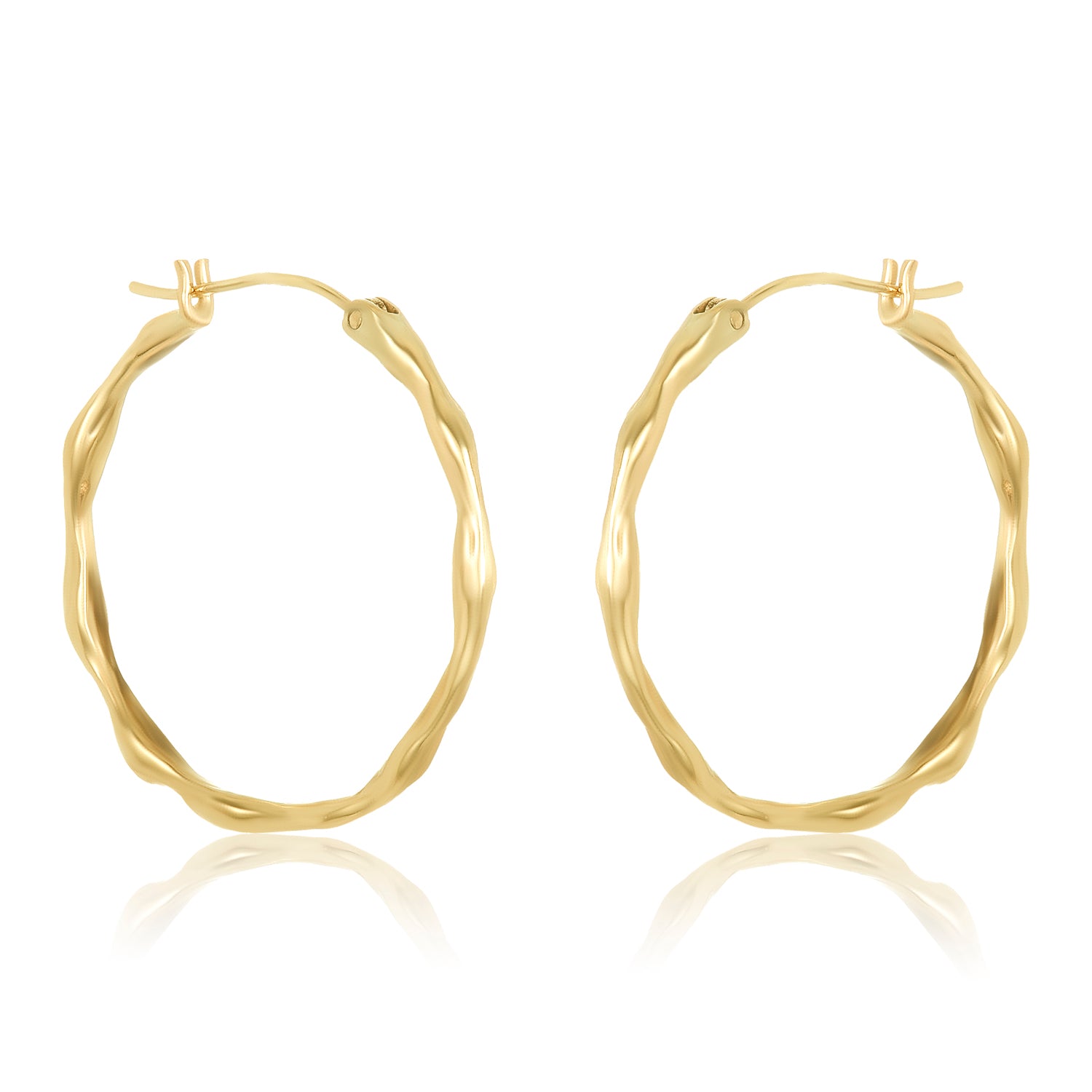 Bamboo Hoops-14k gold hoops