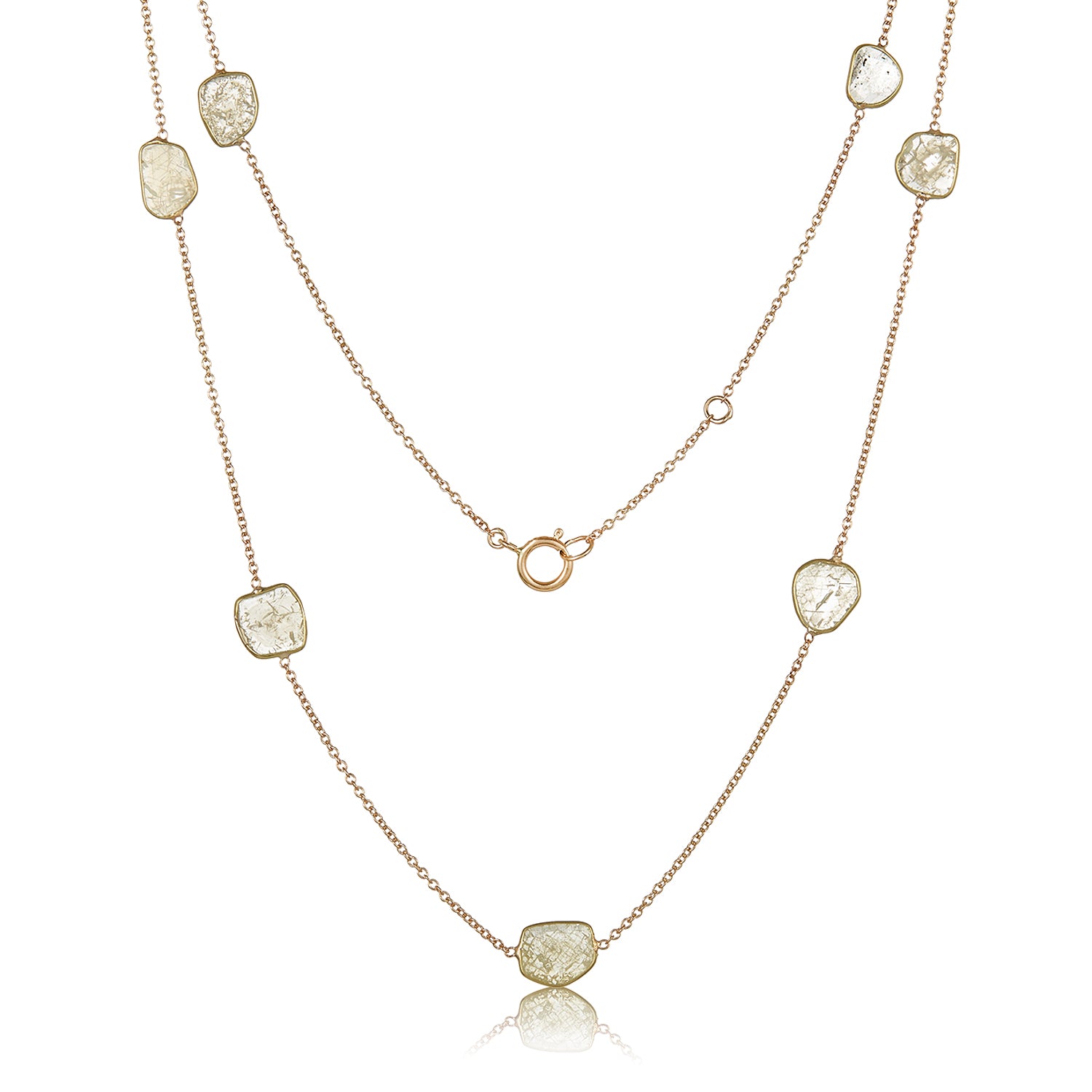 Slice Diamond Section Necklace in 18k