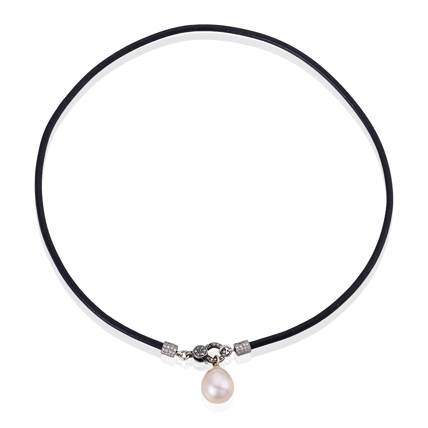 Tahitian Pearl Leather Necklace
