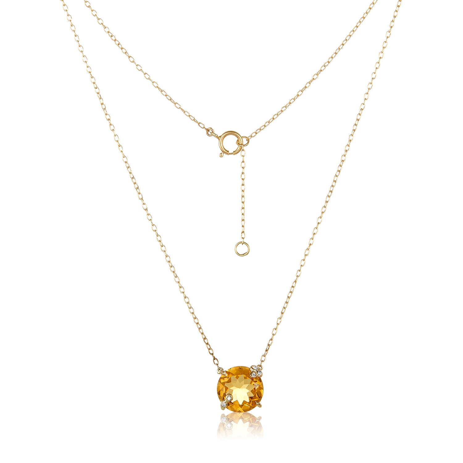 Amelie Necklace - White Topaz, Green Amethyst, Citrine