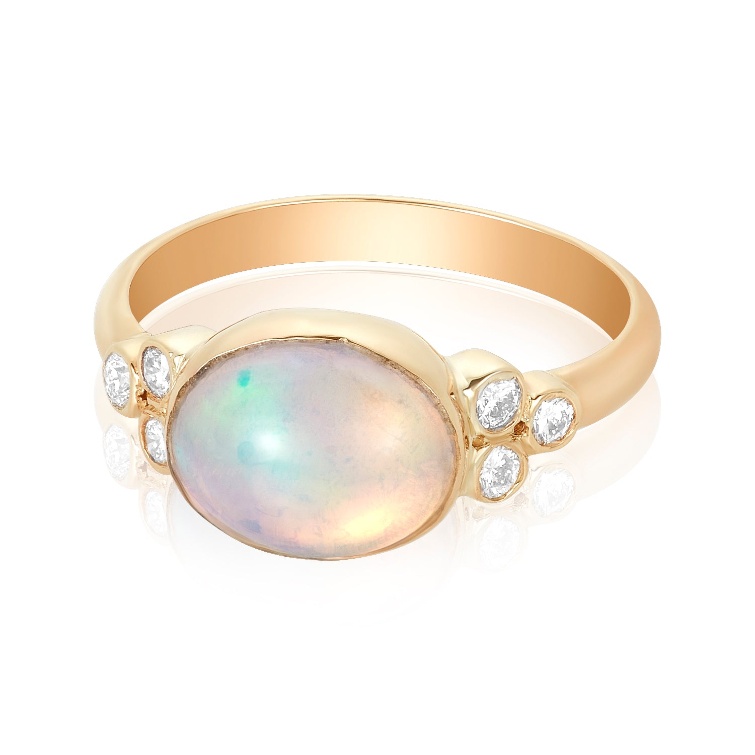 Opal Trio Diamond Ring
