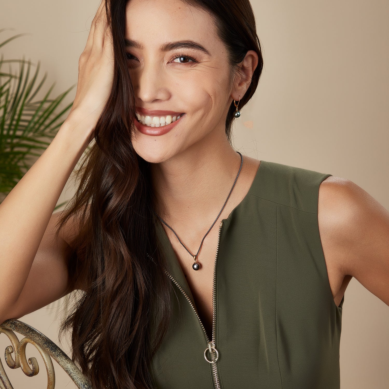 Tahitian Grey Pearl Silver Necklace