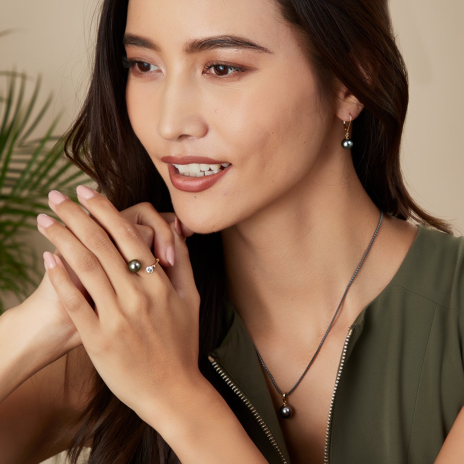 Tahitian Grey Pearl Silver Necklace