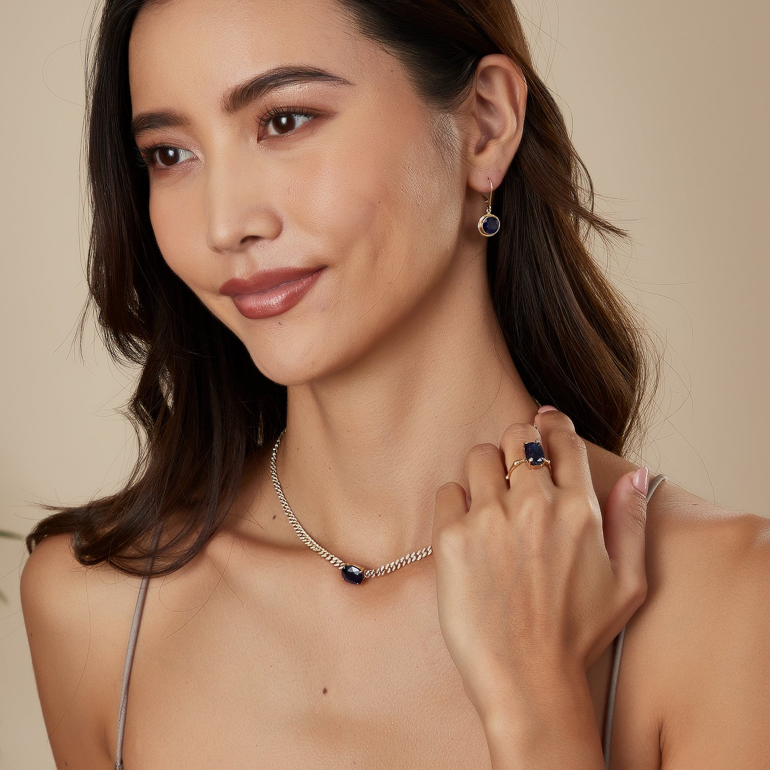 Julia Sapphire Diamond Cuban Necklace