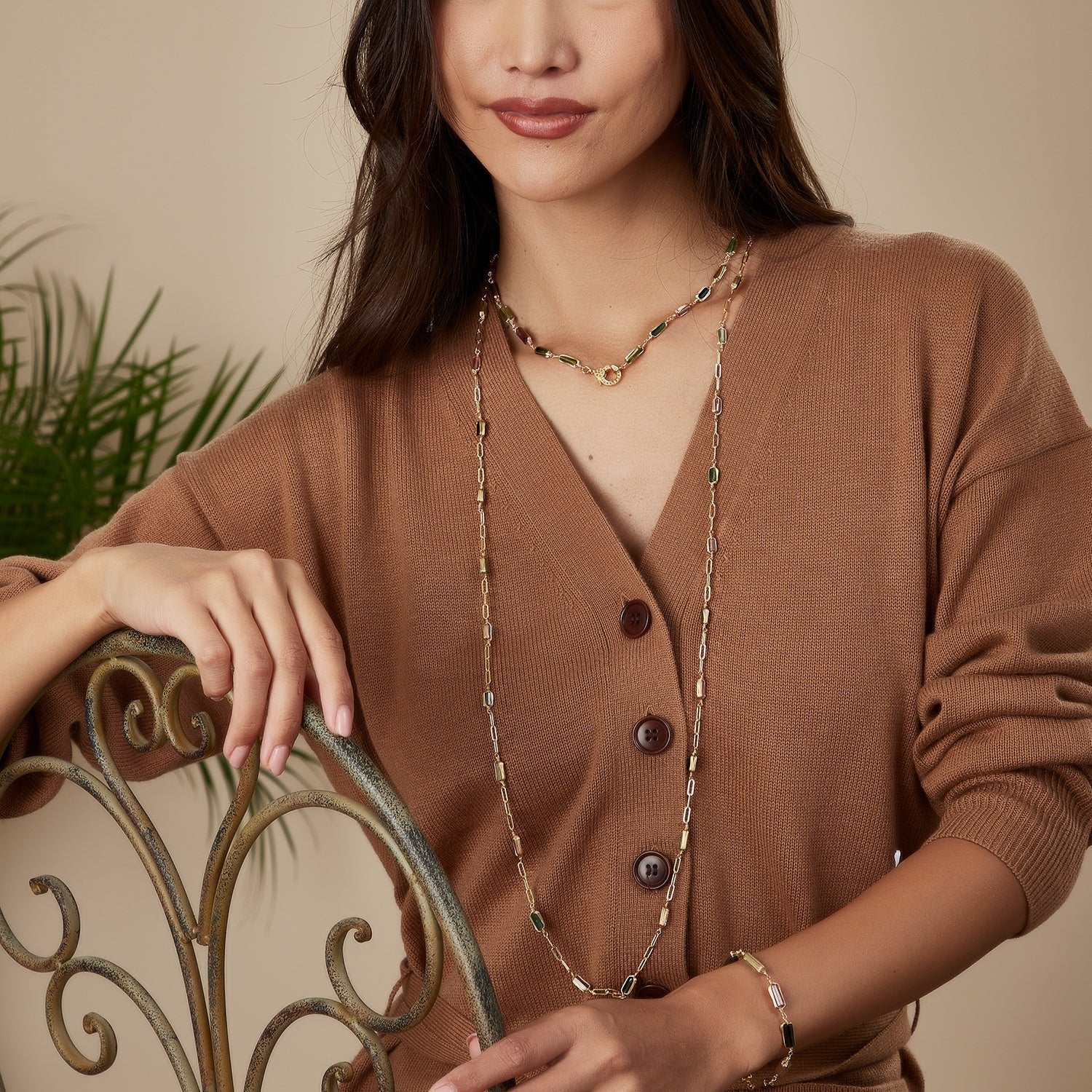 Emma Tourmaline Diamond Lock Necklace