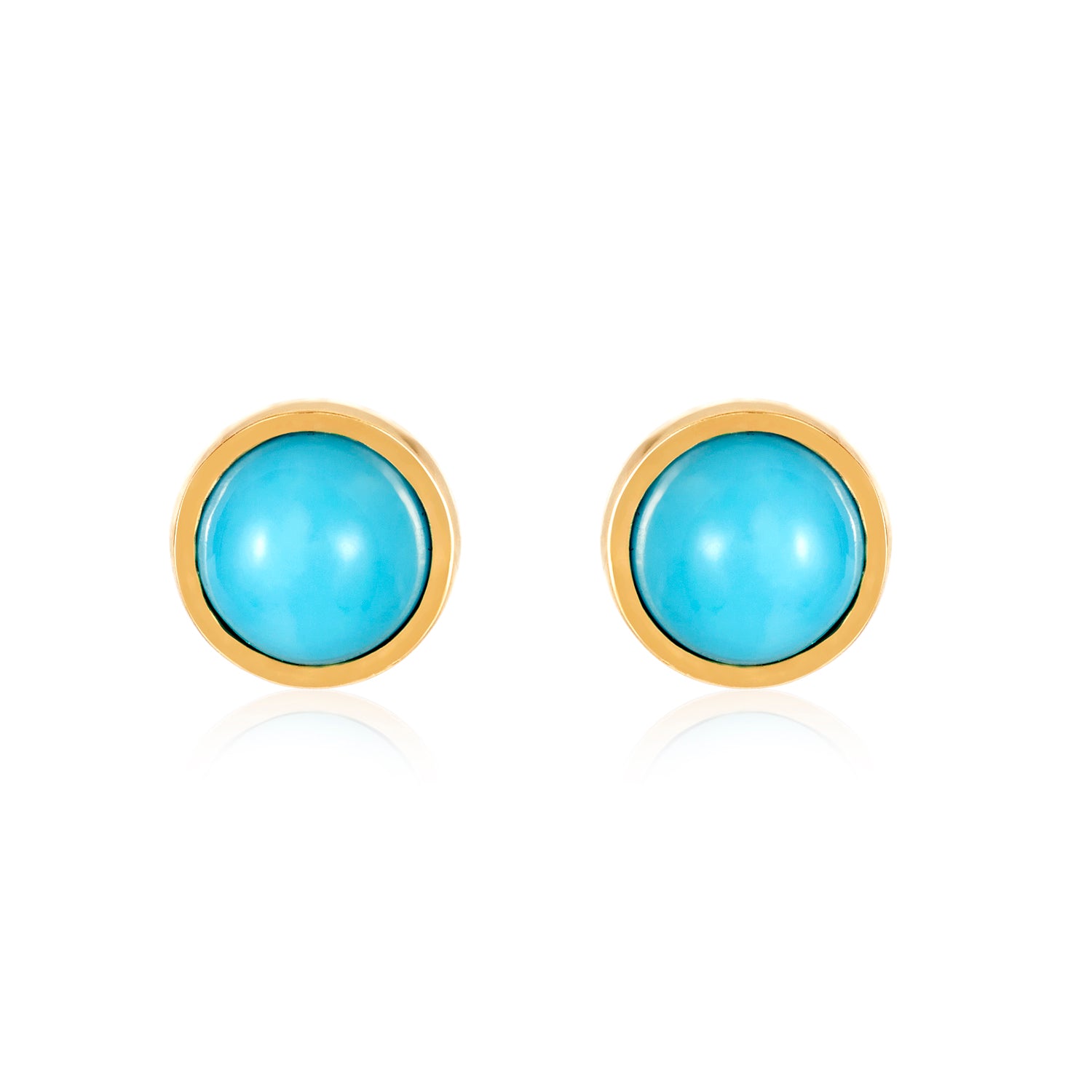 Turquoise Bezel Studs Earrings