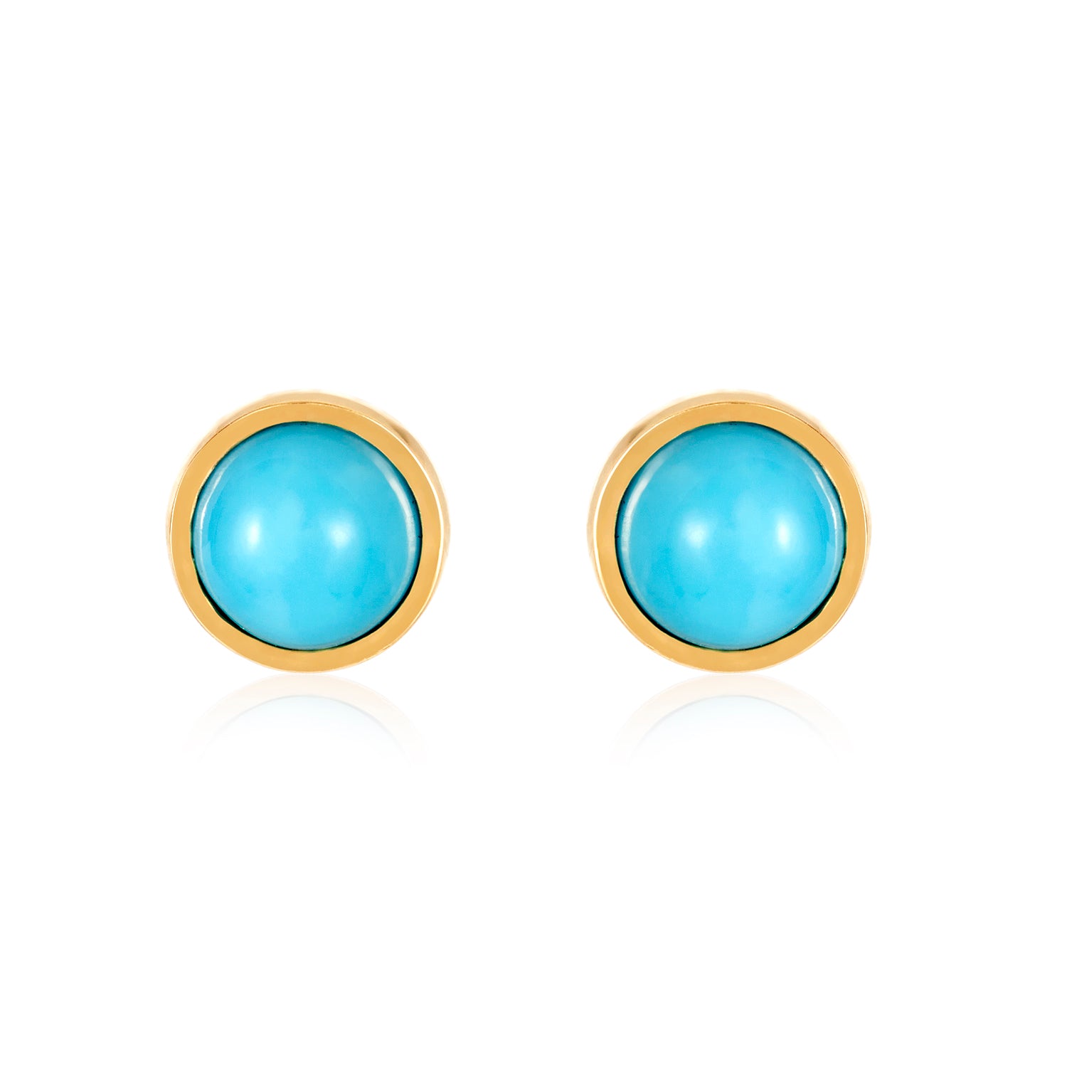 Turquoise Bezel Studs Earrings