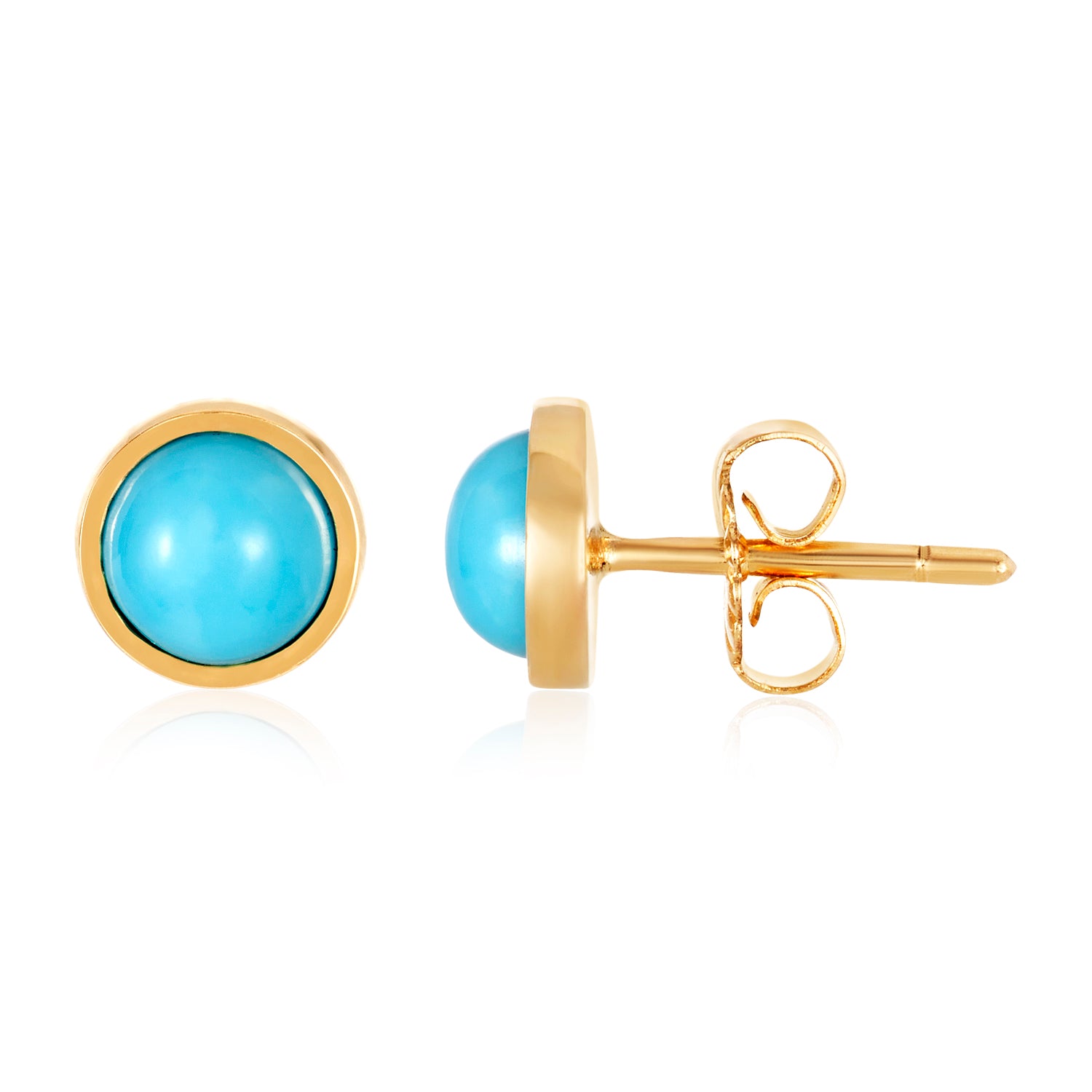 Turquoise Bezel Studs Earrings