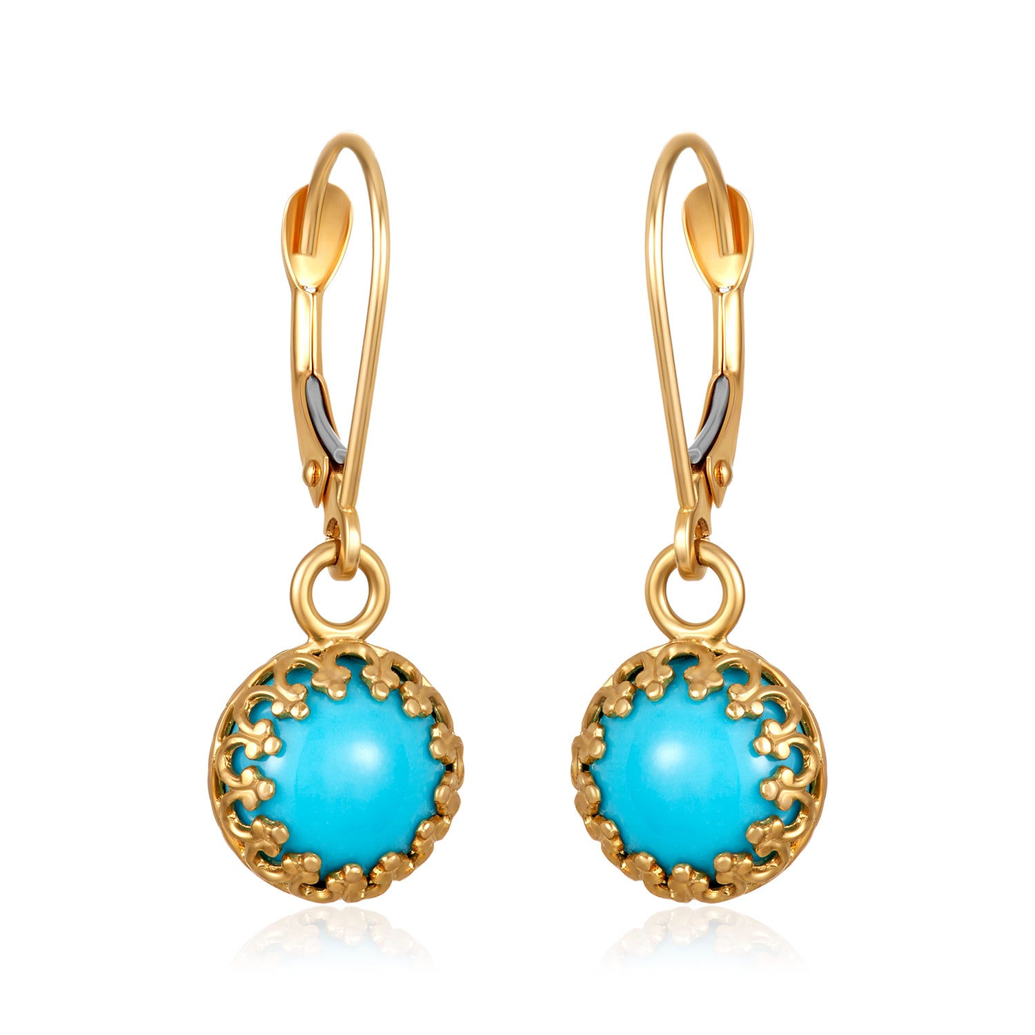 Sleeping Beauty Turquoise Globe Drop Earrings