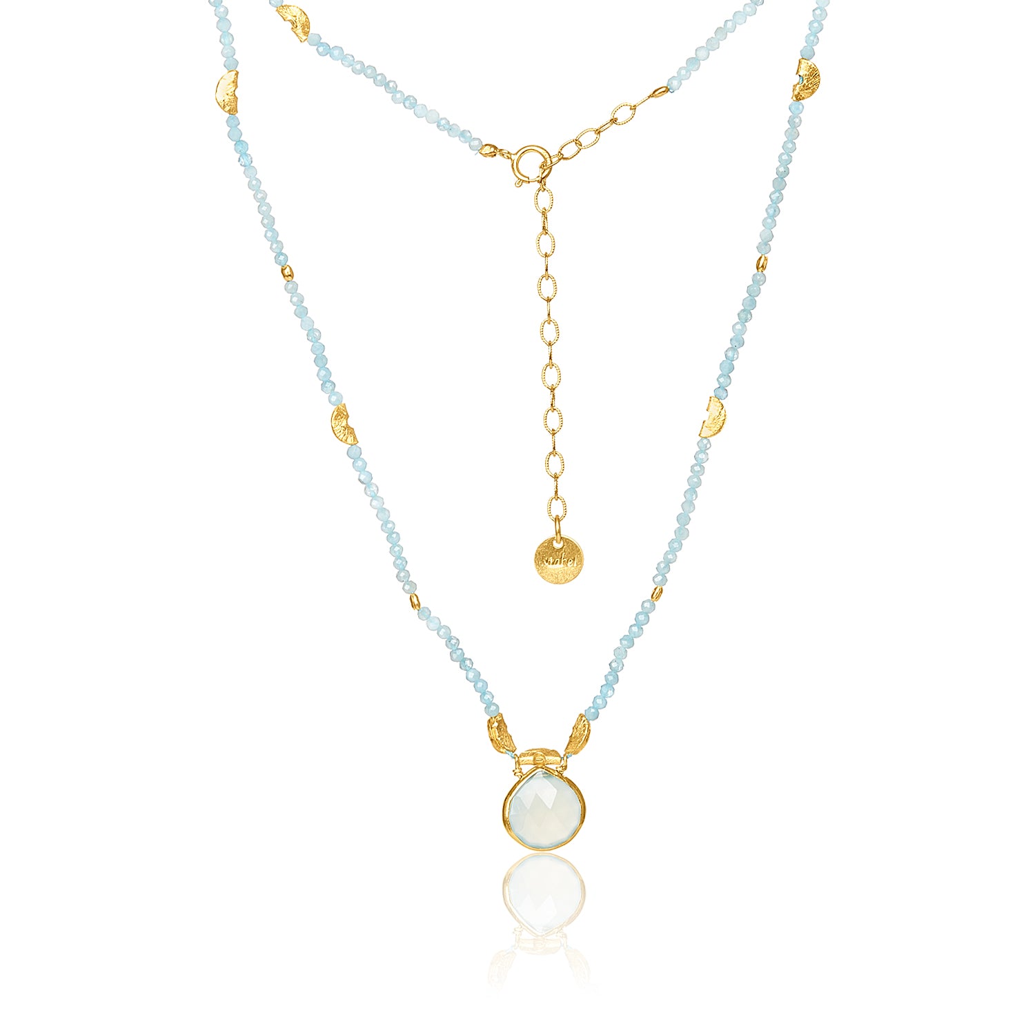 Half-Moon Necklace - Gem Drop