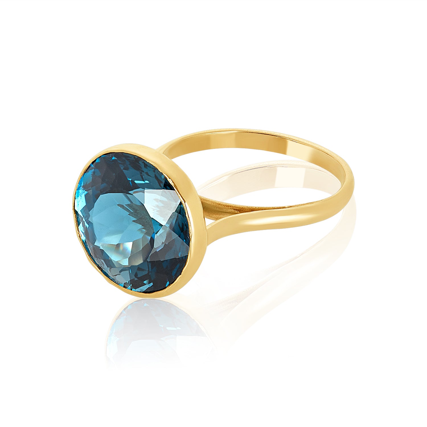 London Blue Bezel Ring