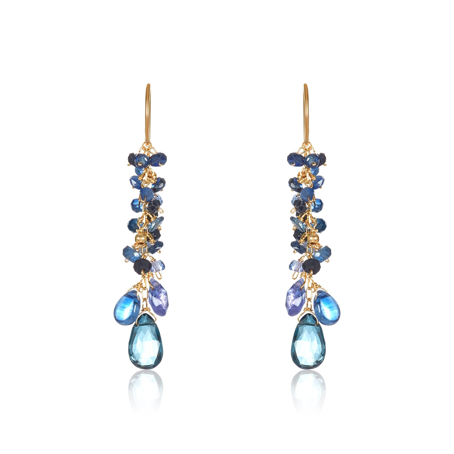 Long Petite Cluster Earrings