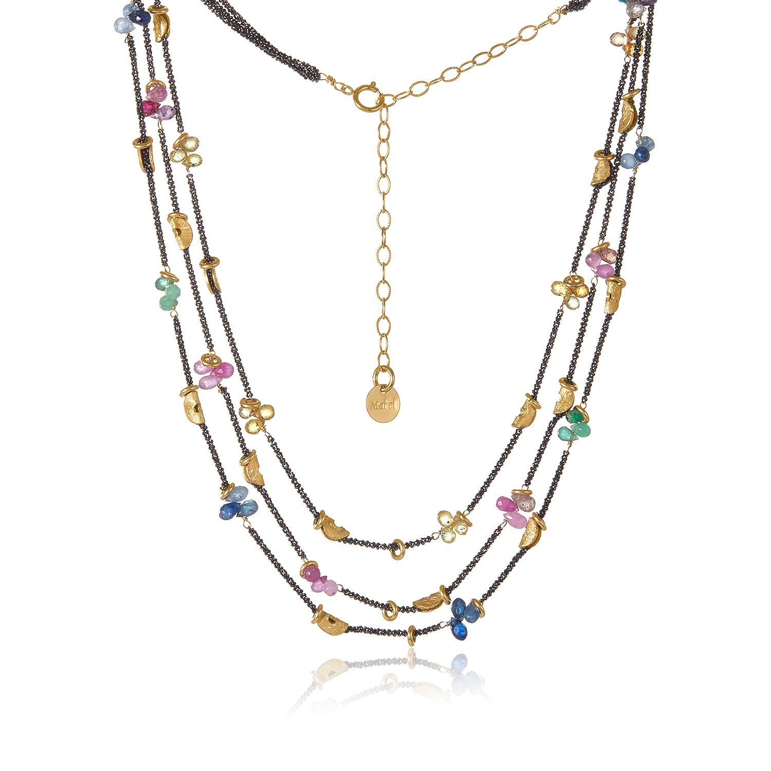 Half Moon Multi-Strand Petal Necklace
