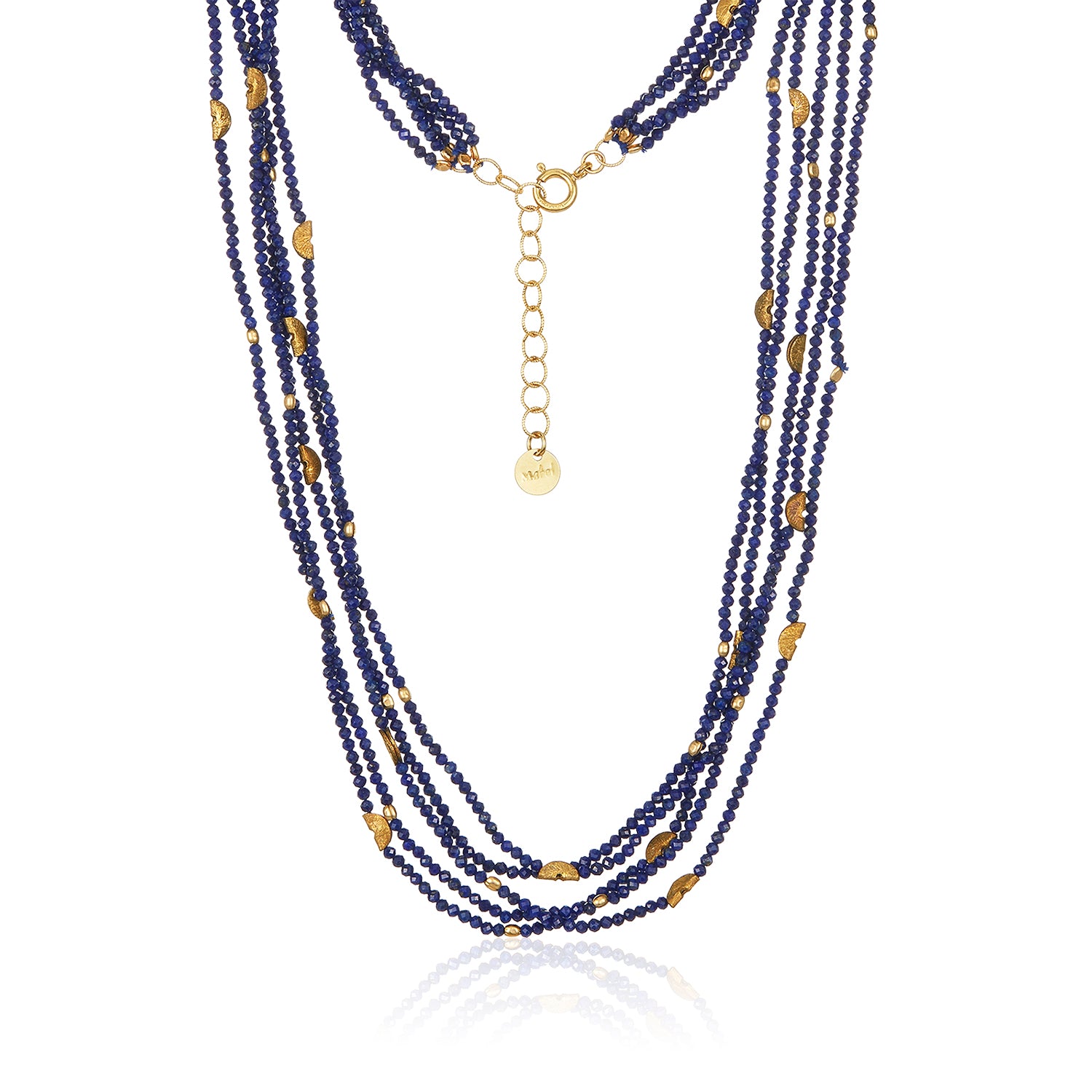 Half Moon Five Strand Necklace - Lapis