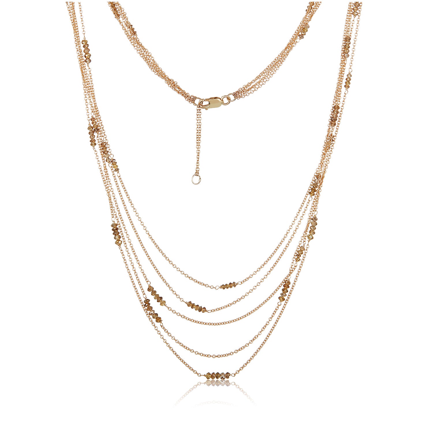 Multi-Strand Cognac Diamond Necklace