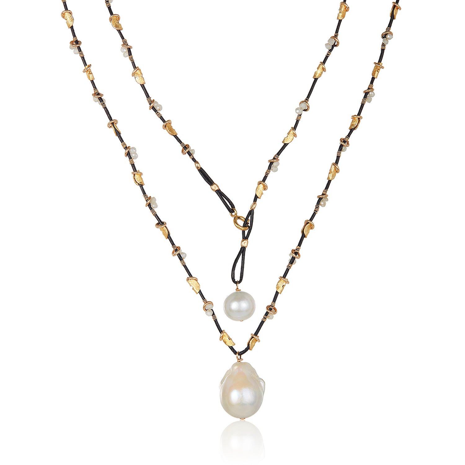 Leather Pearl Necklace