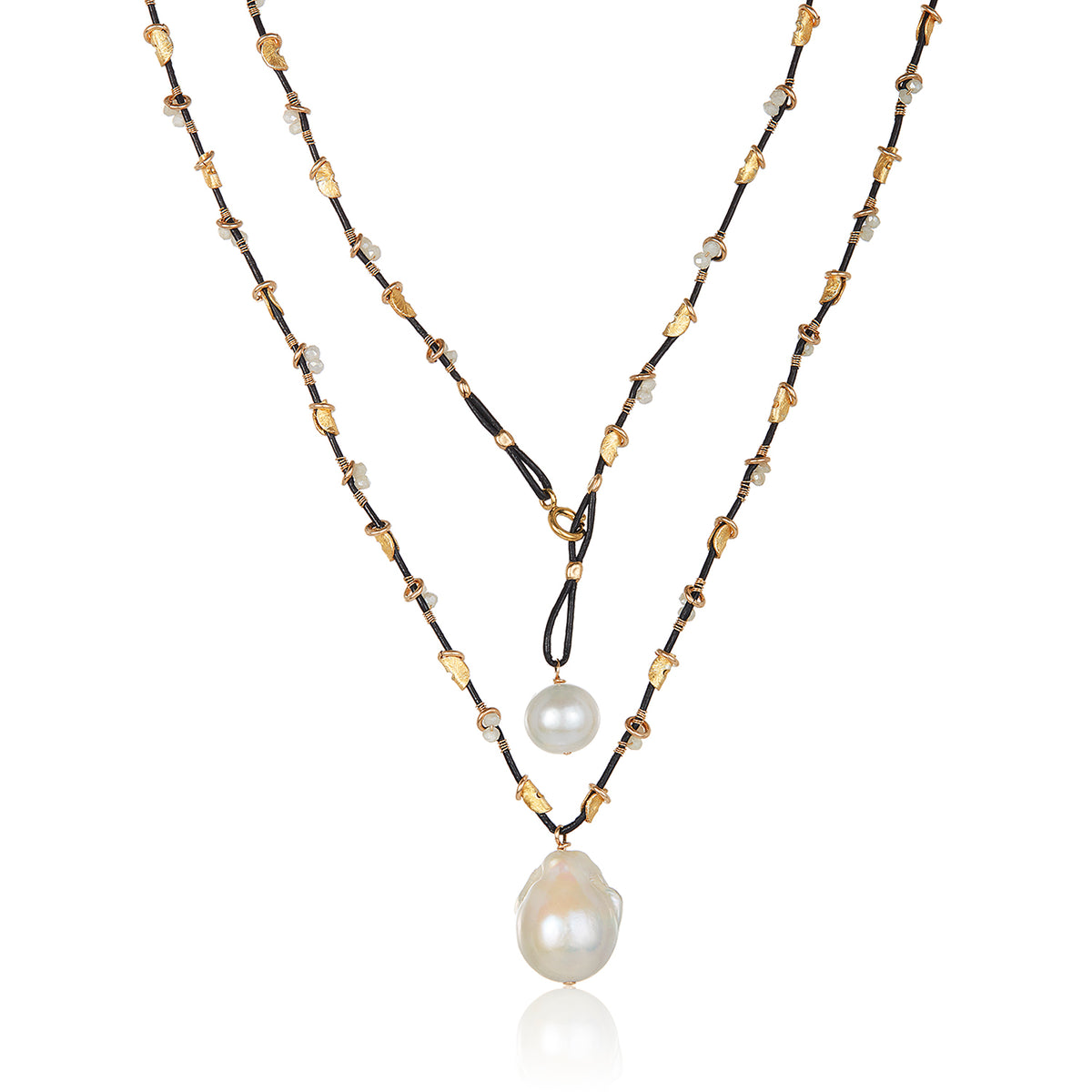 Leather Pearl Necklace | Mabel Chong