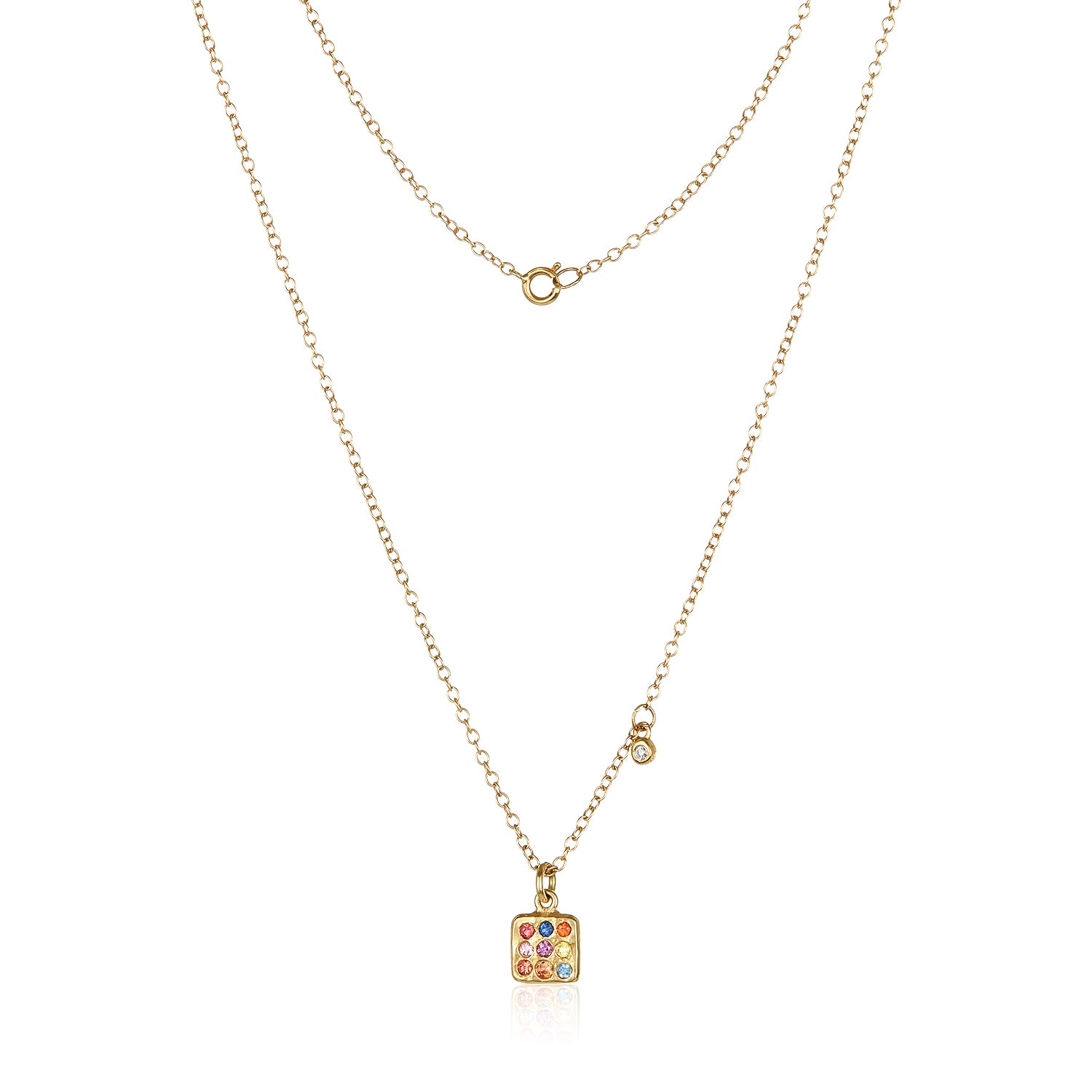Sapphire Domino Necklace - 14k