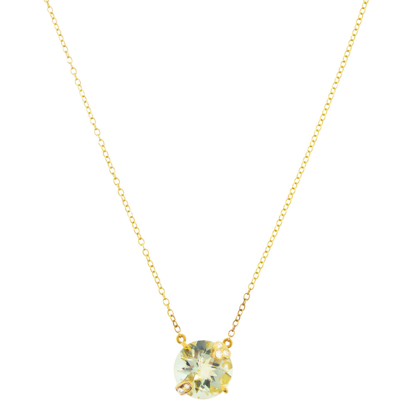 Amelie Necklace - White Topaz, Green Amethyst, Citrine