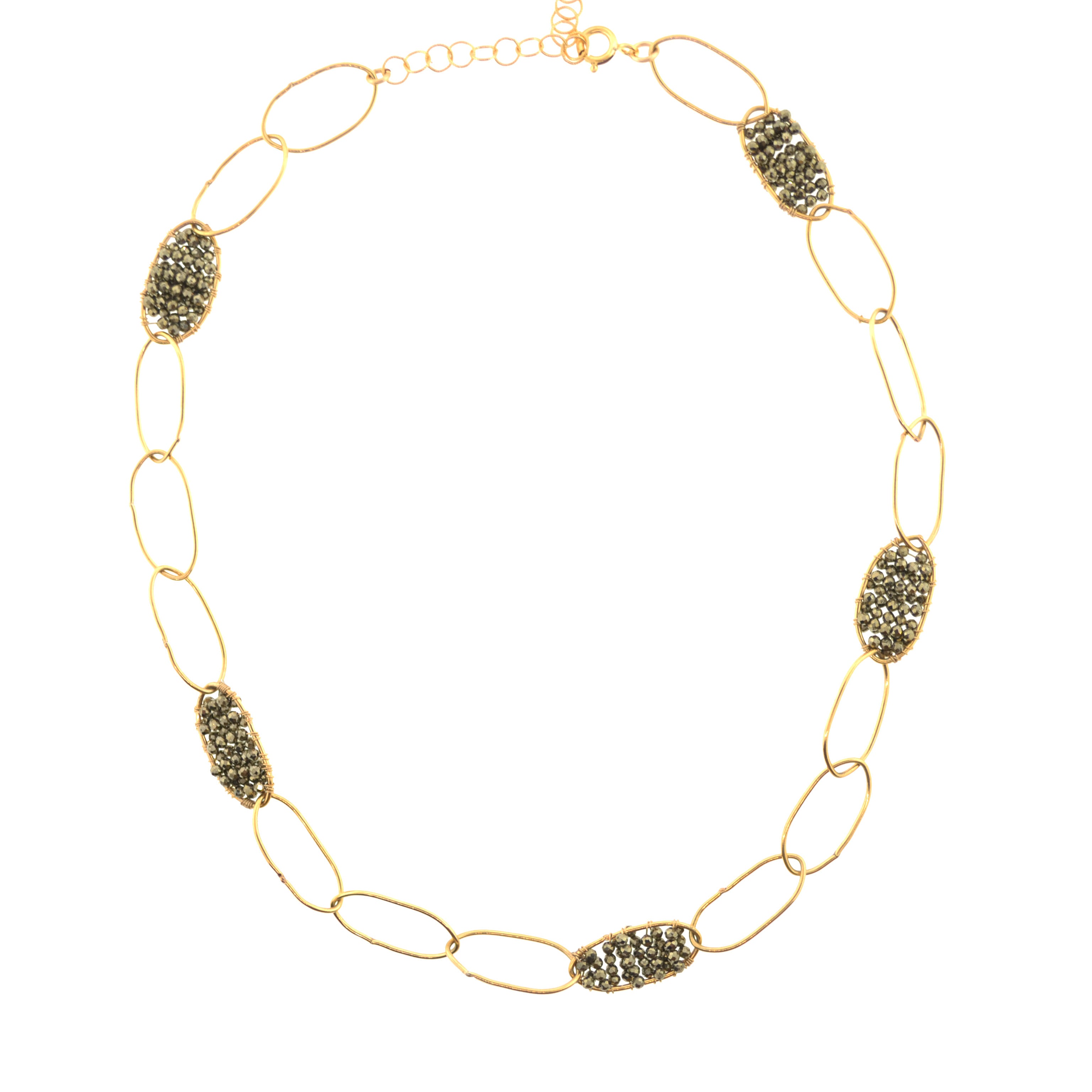 Woven Pyrite Necklace - Short