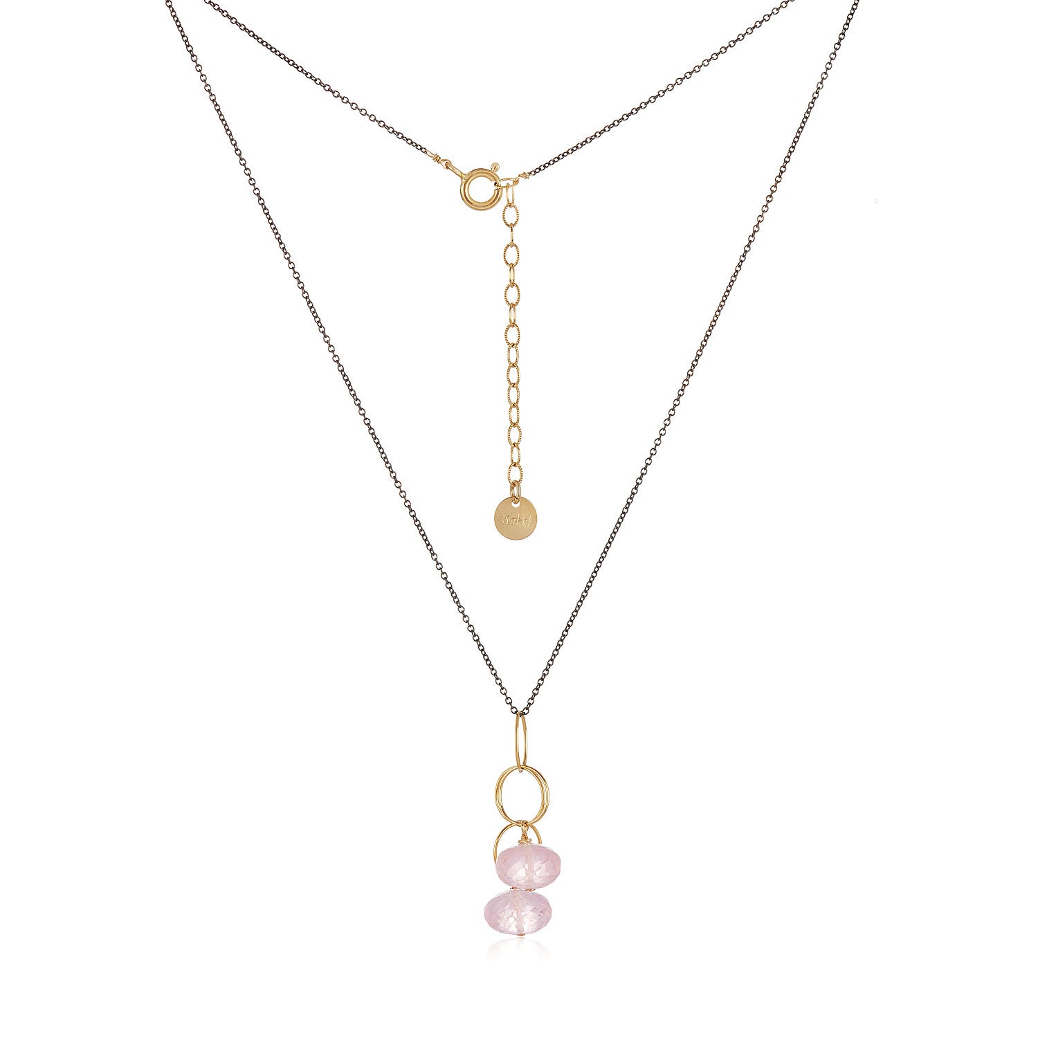 Dew Drop Necklace - rose quartz or Green Amethyst