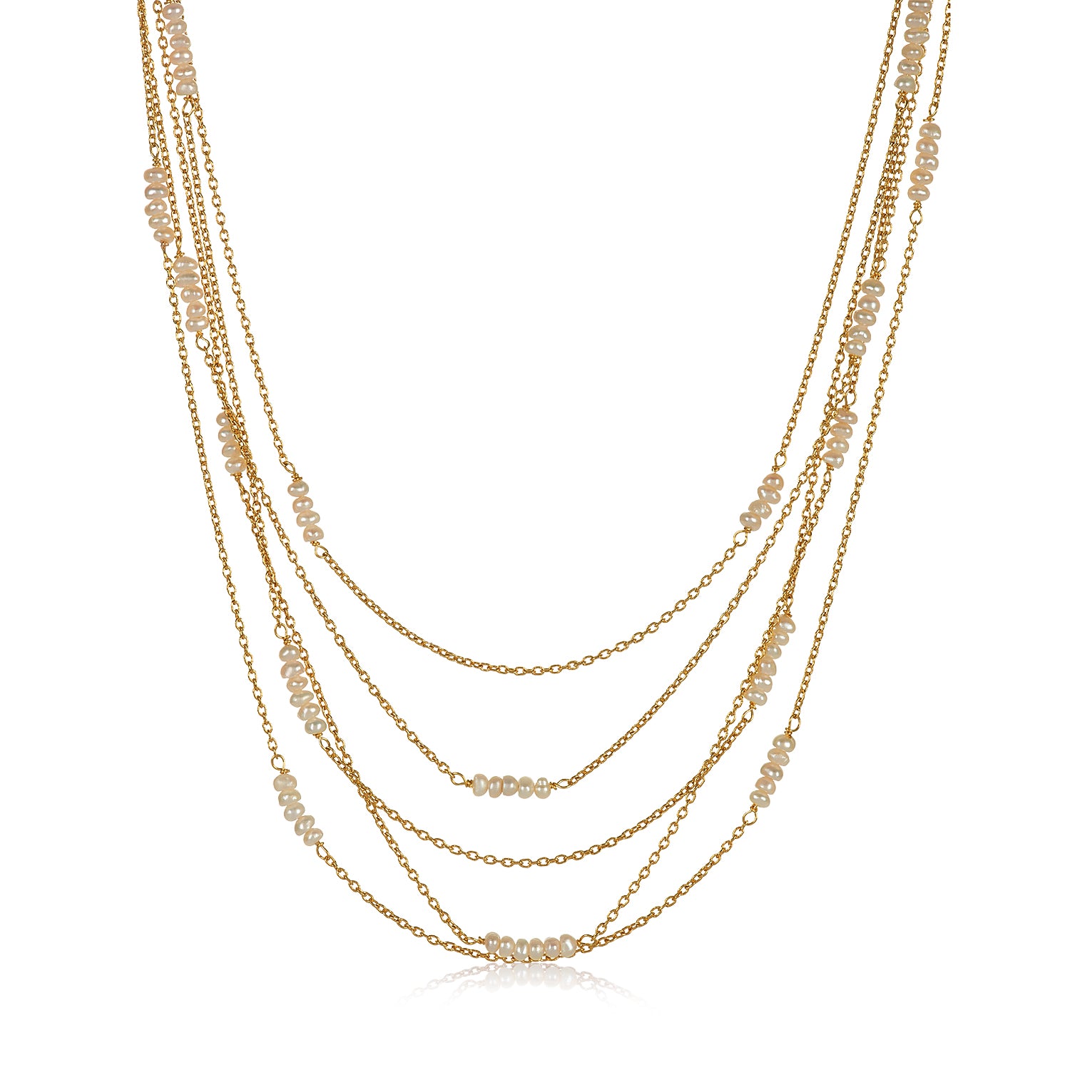 Multi-Strand Necklace II-Pearl