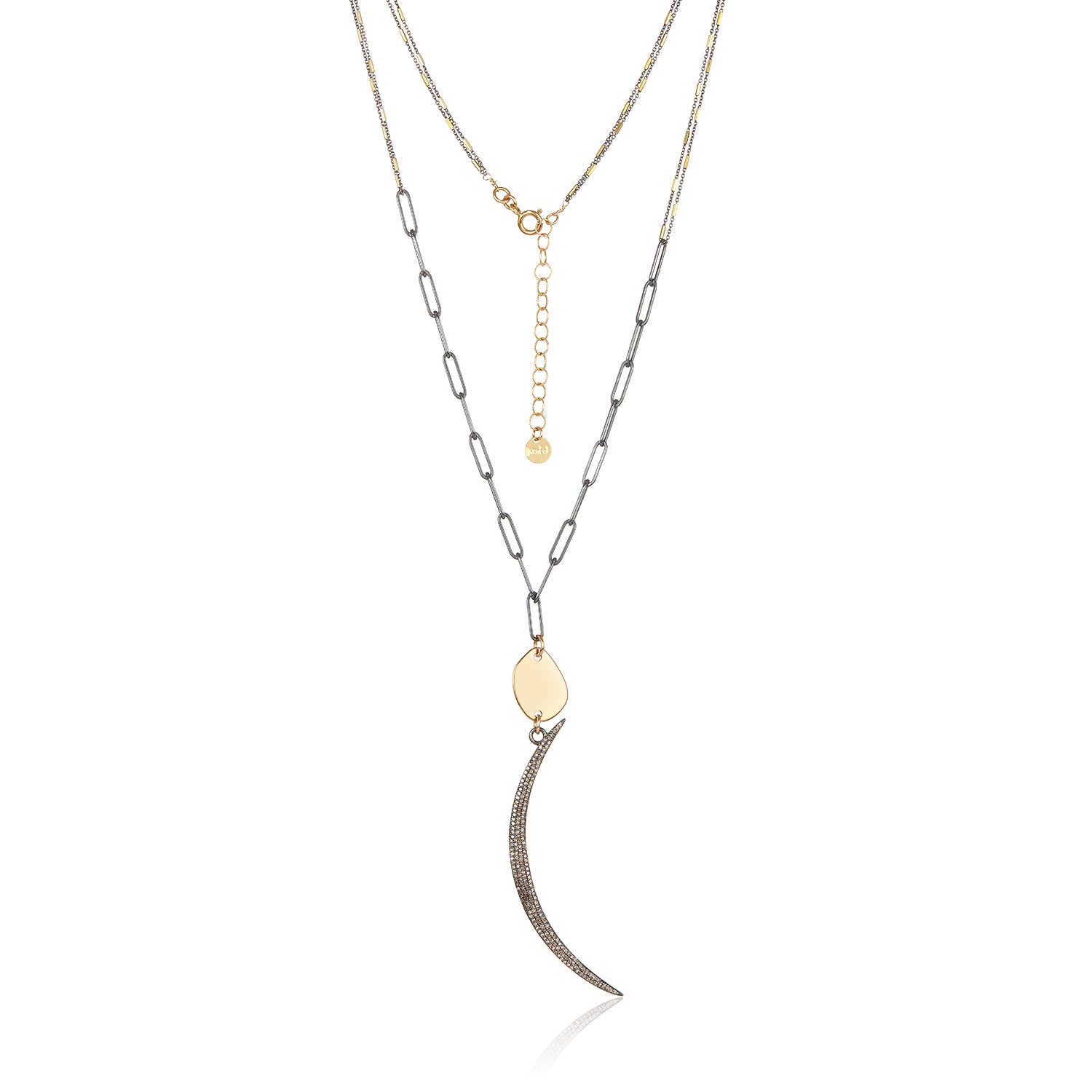 Crescent Moon Diamond Necklace