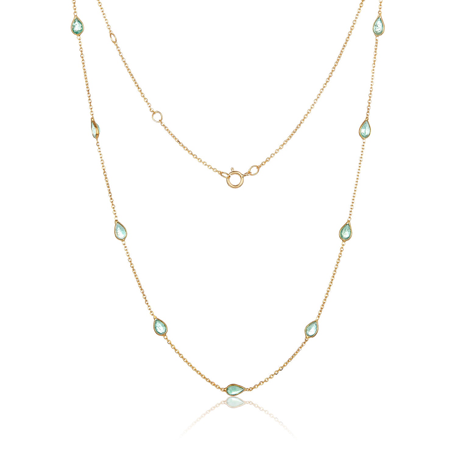 Mabel Chong Ombre Emerald Diamond Lock Necklace