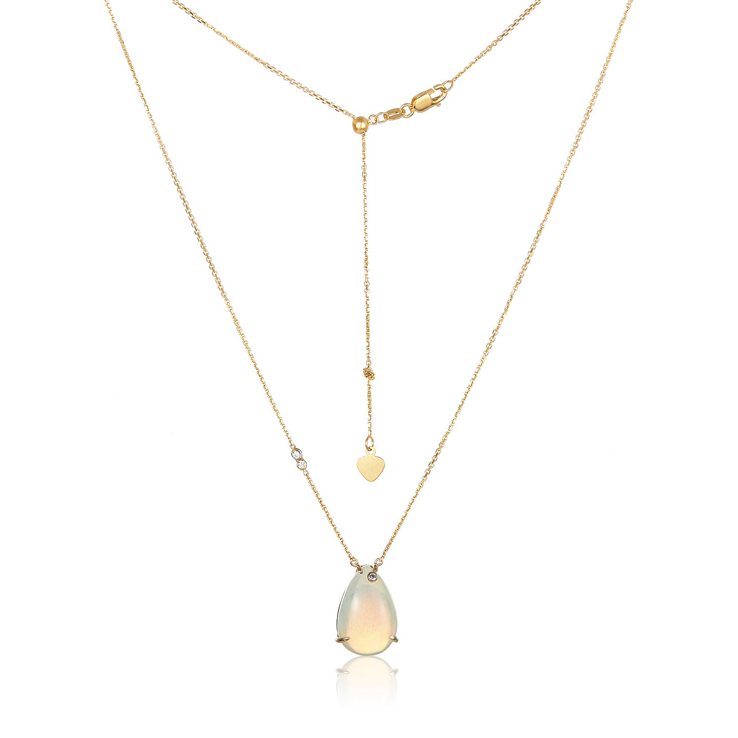 Opal Cabochon Pear Shape Necklace