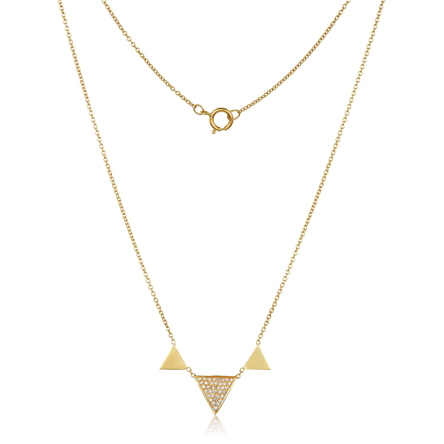 Trio Triangle Necklace - Rose gold