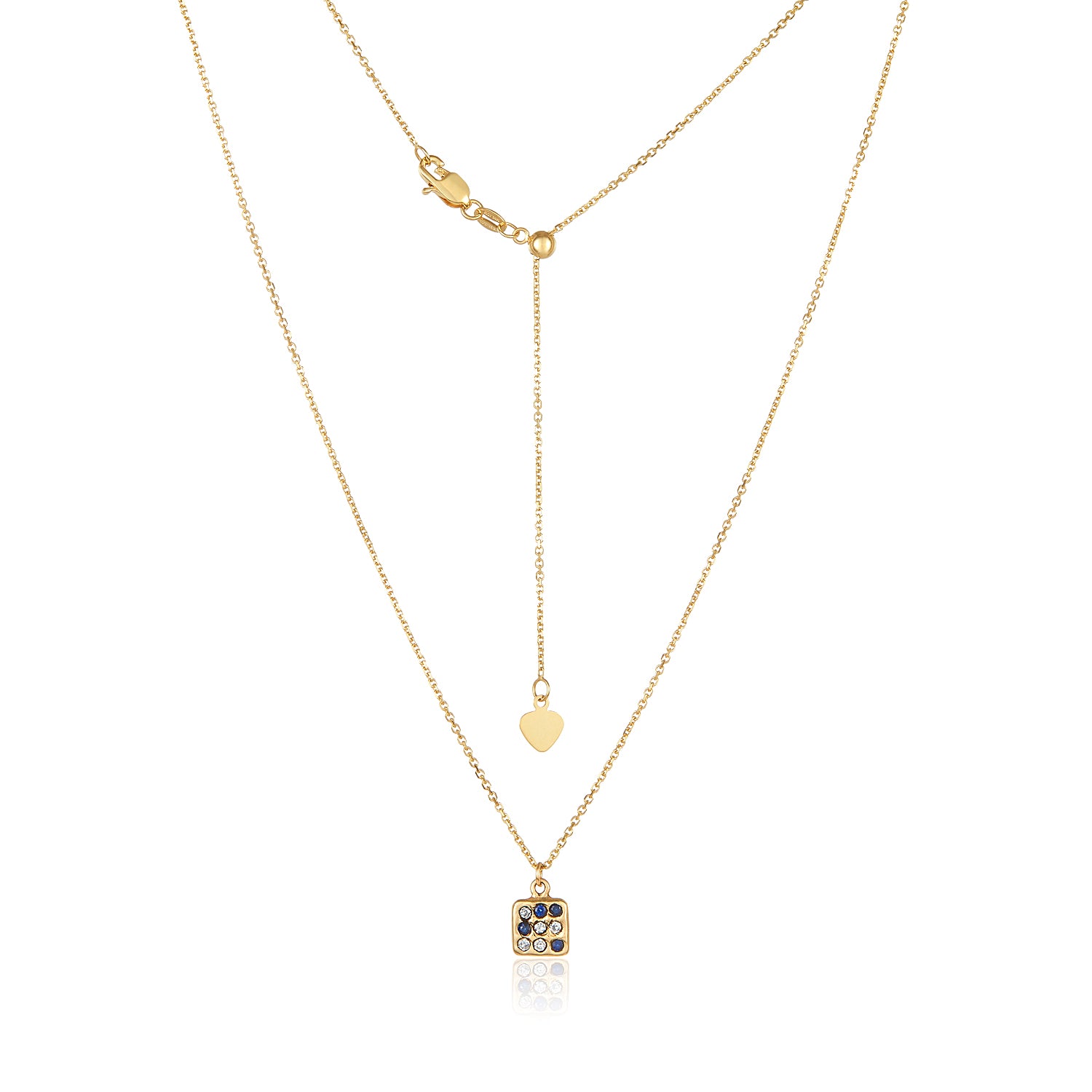 Sapphire Domino Necklace - 14k