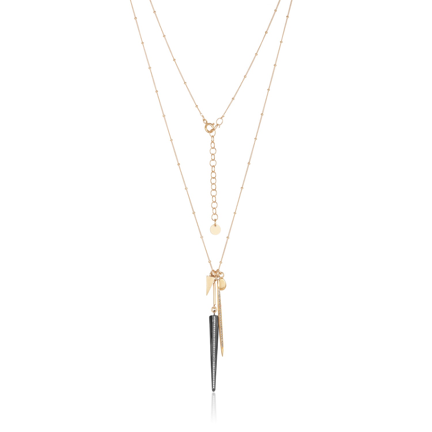 Pave Double Diamond Spike Necklace