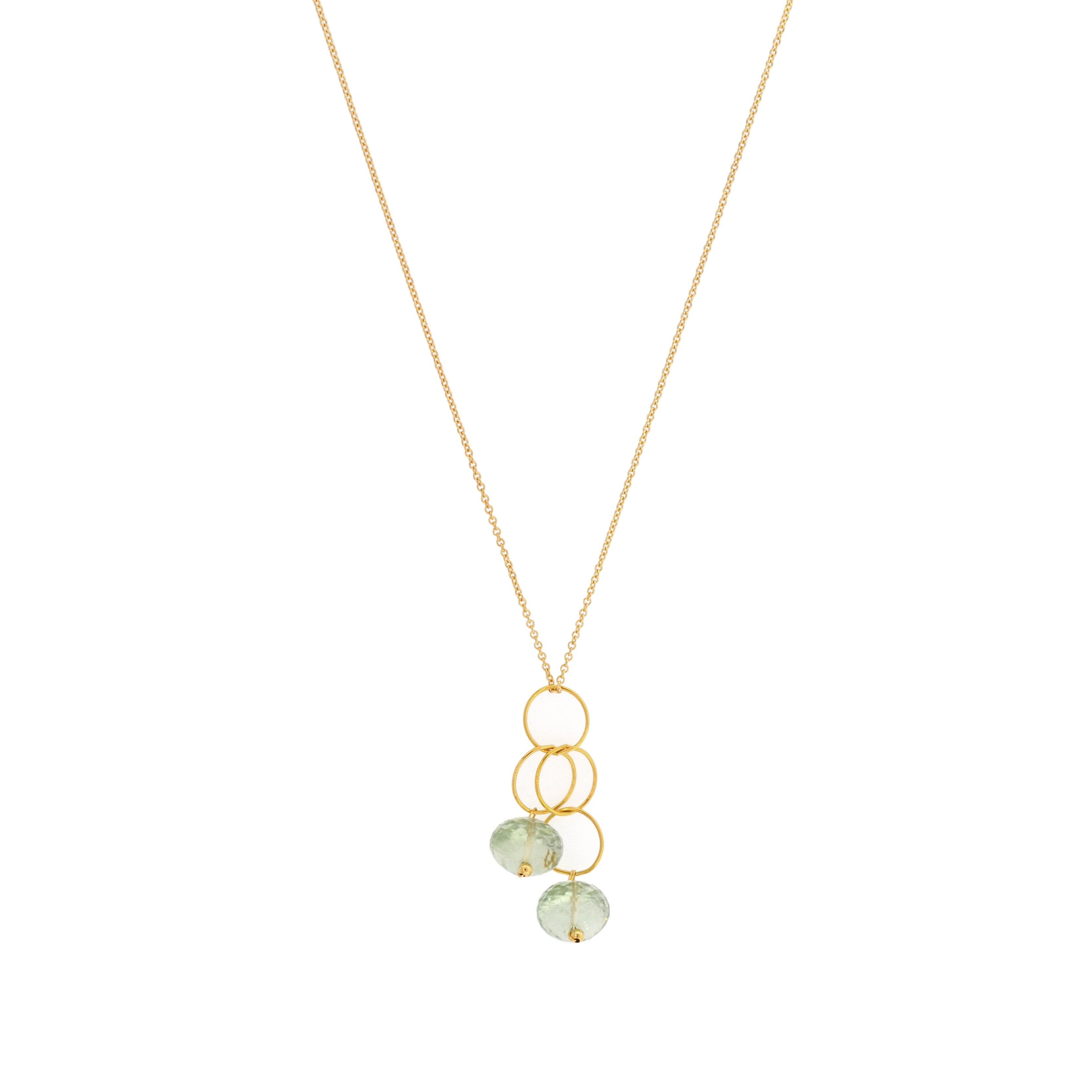 Dew Drop Necklace - rose quartz or Green Amethyst