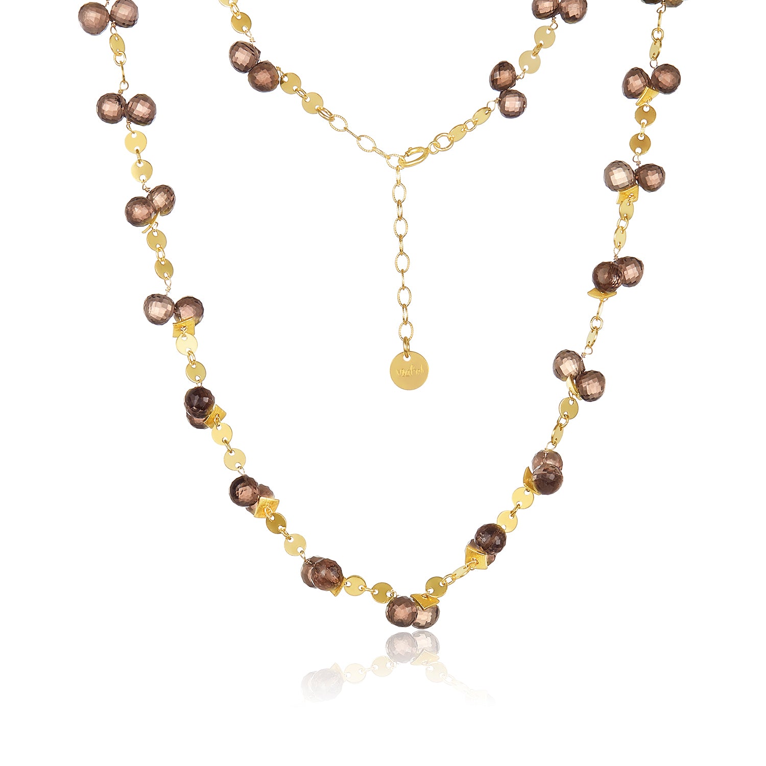 Smokey Quartz Coin Necklace