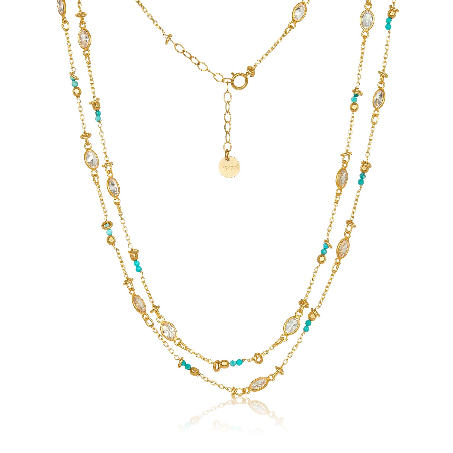 Turquoise Oval CZ Necklace