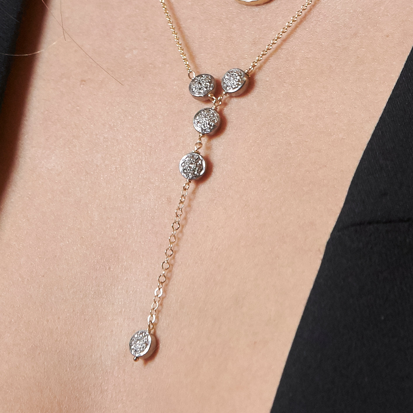 Pave Diamond Lariat Necklace