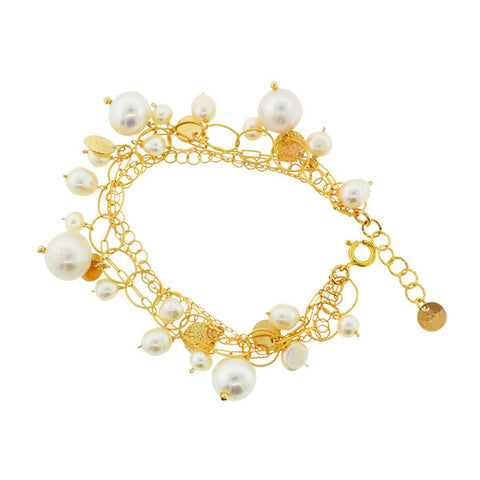 Pearl-fect Charm Bracelet-CE84077-M