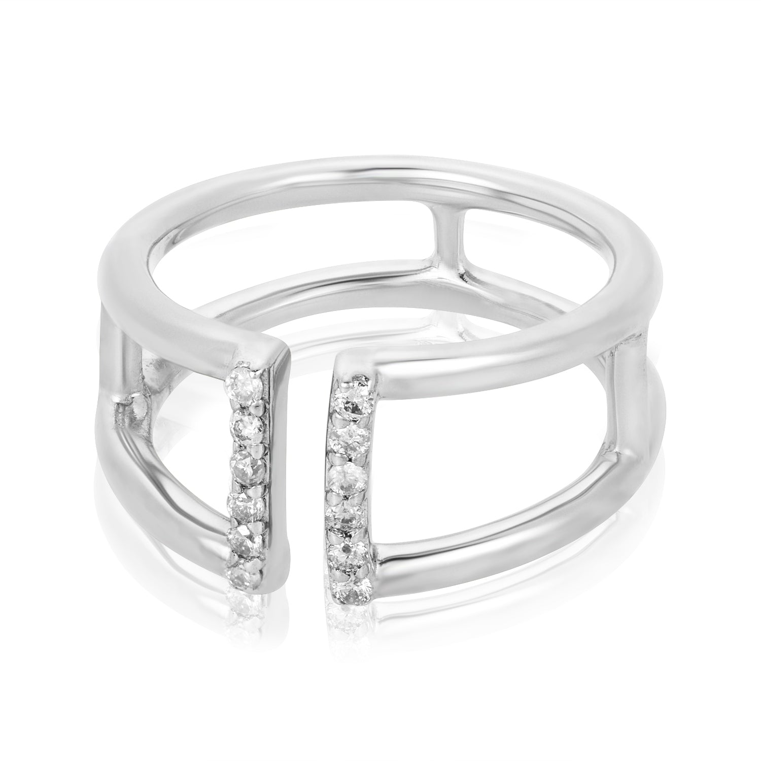 Open End Diamond Sector Ring