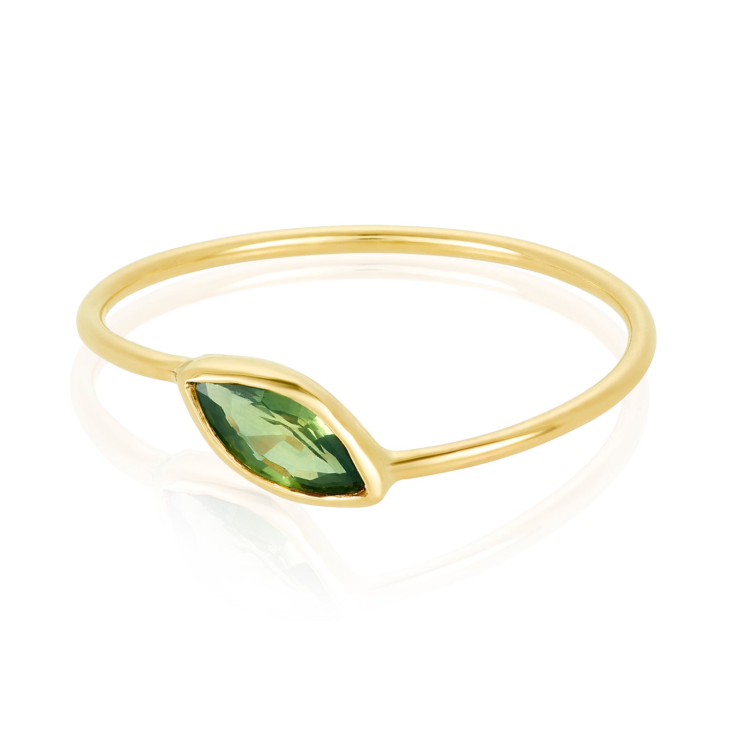 Peekaboo Green Sapphire Ring-Green