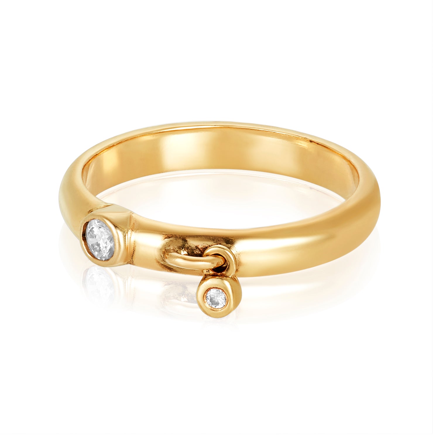 Gold Diamond Charm Ring