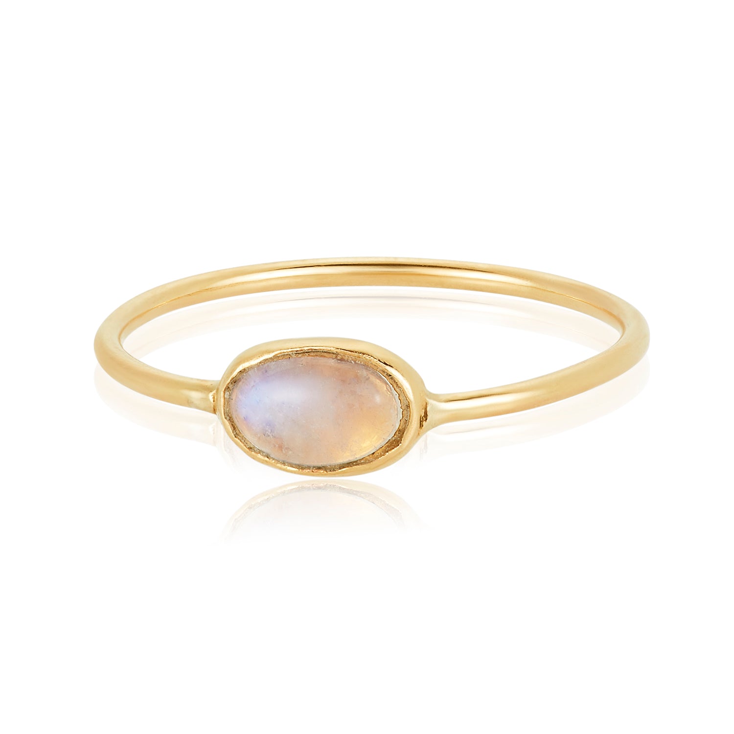 Solitaire Moonstone Ring In 14K