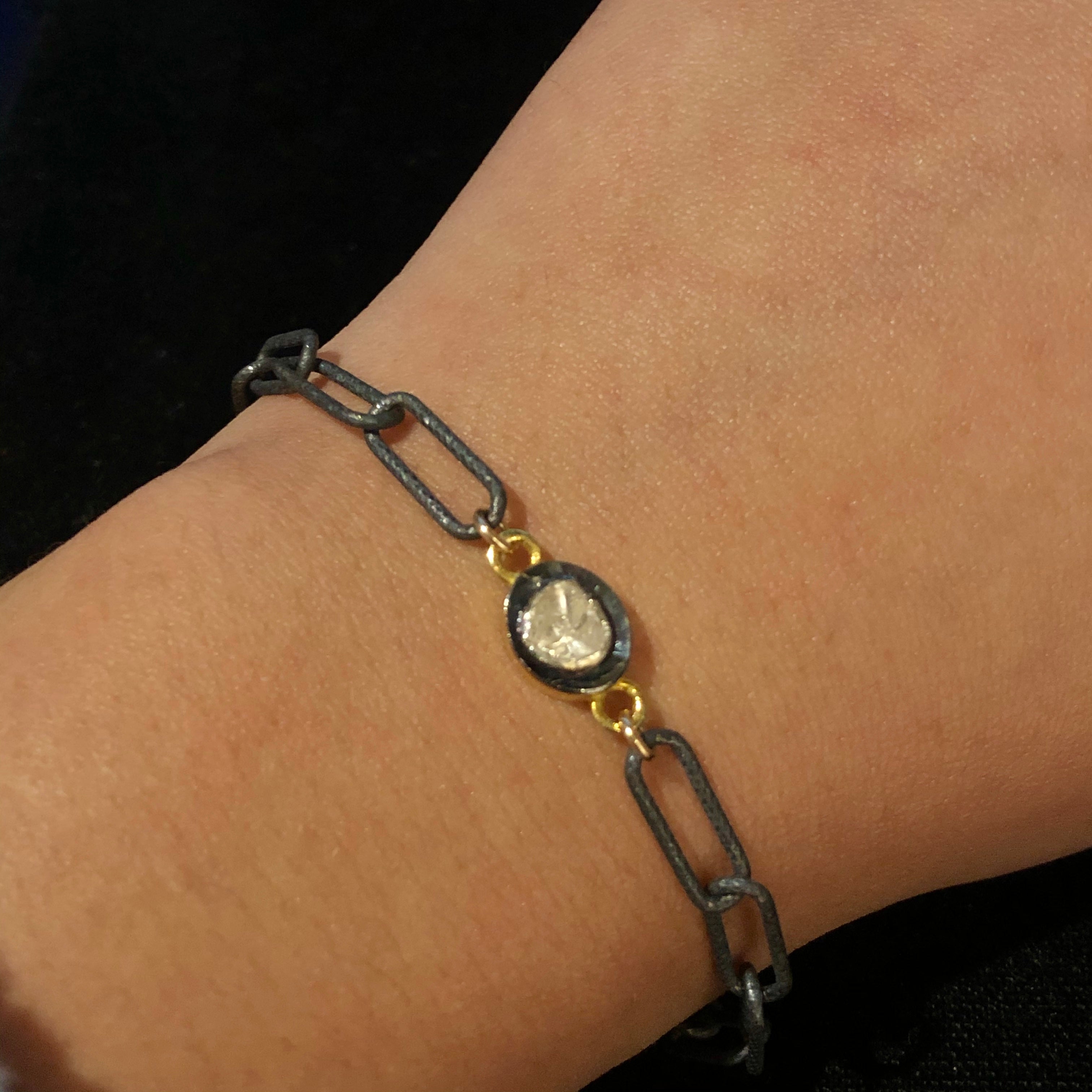 Single Rose Cut Diamond Bracelet