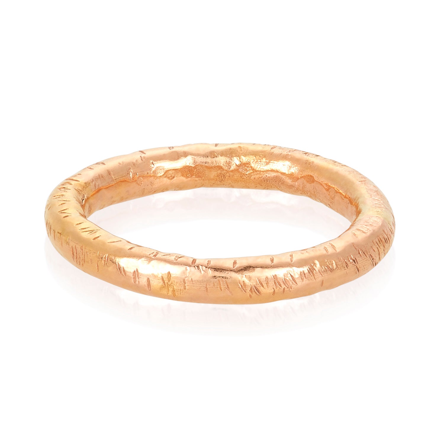 14k Rose Gold Hammer Ring