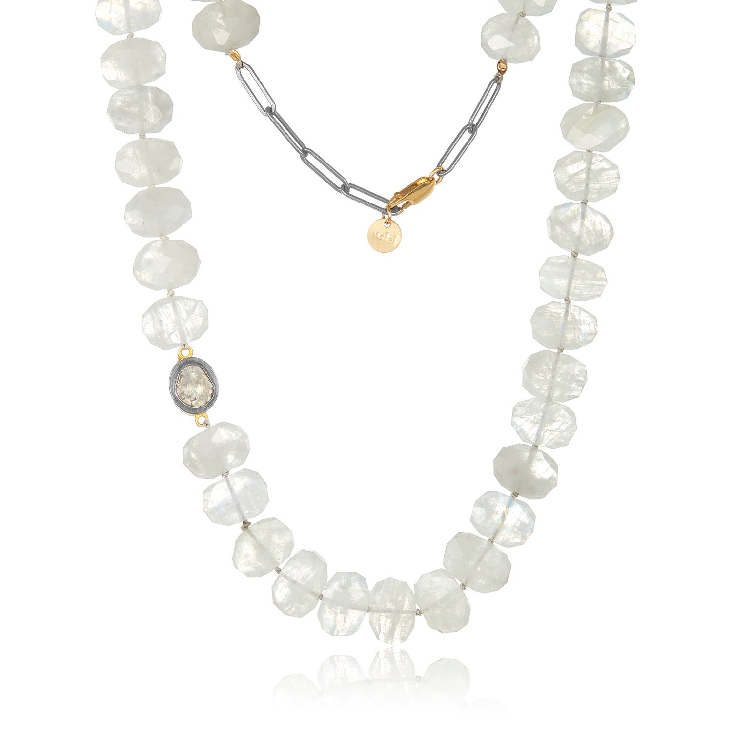 Moonstone Slice Diamond Necklace