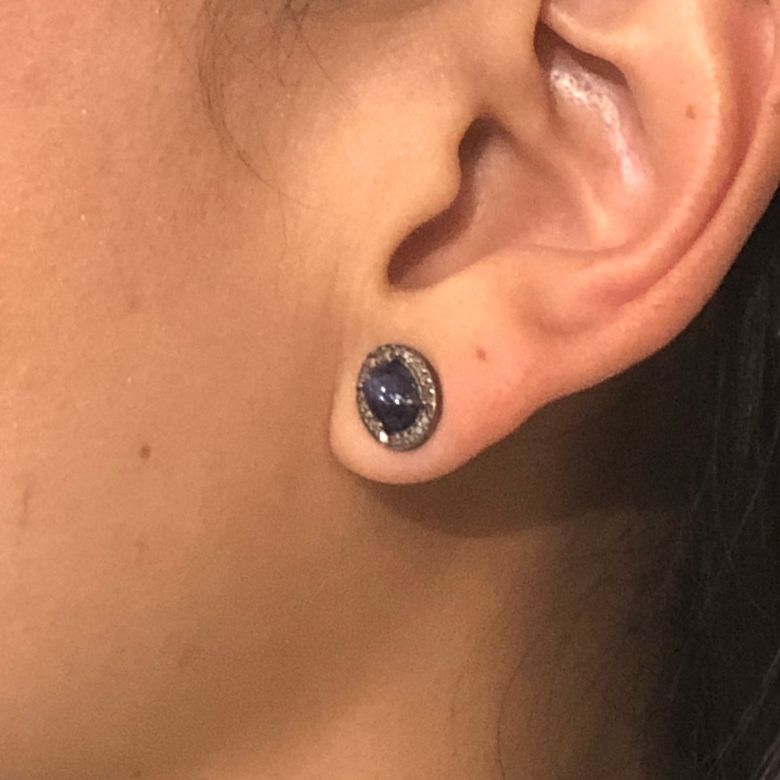 Kyanite Diamond Studs